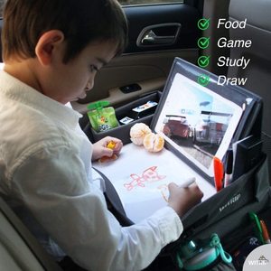 Muestra gratis promotionHot Kids Printing Board Multi Function Car Seat Table con bolsas Pocket Car Seat Table Kids Travel Tray - Product Image 5