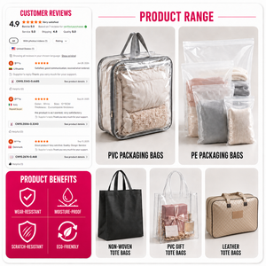 Custom Logo <strong>Personalised</strong> Durable <strong>PE</strong> Zipper Lock <strong>Bags</strong> for Socks Shoes &amp; Clothing Packaging - Product Image 5