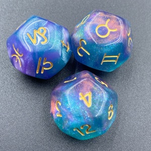 Dés en plastique-moule dés personnalisés en vrac mdn <span class=keywords><strong>Rpg</strong></span> 3 pièces/ensemble 12 dés acryliques de divination colorée - Product Image 4