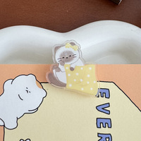 Clip de Sellado Acrílico con Diseño de Gatito Adorable, Material PP, Diseño de Cola Larga para Niñas y Estudiantes, Pequeño Clip de Notas con Dibujos Animados, Desde China
