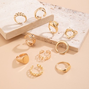 10 pezzi Per Set impilabili anelli rotondi/cuore/abbraccio Per donne alla moda charm accessori femminili a portata di mano 2024 gioielli di moda - Product Image 4