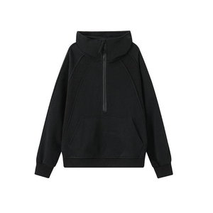 Felpa <span class=keywords><strong>con</strong></span> <span class=keywords><strong>cappuccio</strong></span> da <span class=keywords><strong>uomo</strong></span> <span class=keywords><strong>con</strong></span> mezza zip di alta qualità e Design Patchwork speciale - Product Image 5