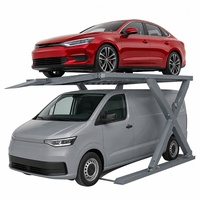 Système de stationnement automatisé à ciseaux encastré au sol, conception pour allées dégagées, idéal pour les ateliers de detailing automobile et les ateliers de réparation rapide