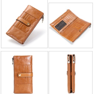 Wholesale for Fashion Genuine Leather Custom Women's Vintage RFID Thread Pattern Short <b>Wallet</b> Polyester Lining Open Closure - Product Image 4