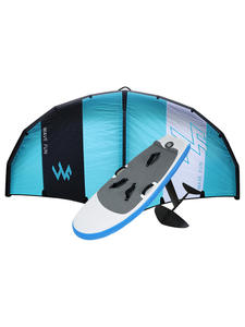Set de tres piezas de tabla de paddle surf (<span class=keywords><strong>SUP</strong></span>) inflable para surf, windsurf, esquí acuático, kitesurf, <span class=keywords><strong>remo</strong></span> y hydrofoil sin motor, color azul. - Product Image 5