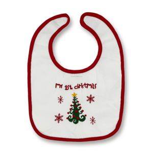 مريلة أطفال مطرزة بتصميم دب الكريسماس الكرتوني قابلة للتخصيص من المصنع، منشفة لعاب للأطفال حديثي الولادة، زينة للأطفال من البوليستر المتين - Product Image 2