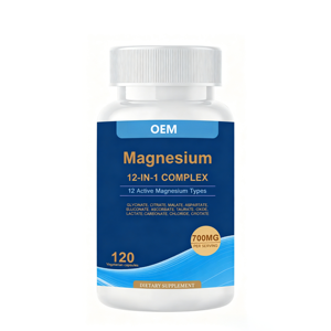 Complejo de Magnesio OEM 700mg 12 en 1, Suplemento de Magnesio con Glicinato y Citrato, 120 Cápsulas - Product Image 1