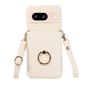 Bolso de mano tipo bandolera de cuero PU para mujer, diseño de funda para teléfono con cordón, espejo de maquillaje, correa para teléfono, funda para <span class=keywords><strong>Google</strong></span> <span class=keywords><strong>Pixel</strong></span> 10 Pro - Product Image 4