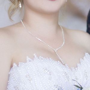 Collar y Pendientes de Compromiso para Novia, con Cristales de Zafiro y Diamantes de Imitación, Cadena Plateada, Estilo Clásico y Elegante para Damas de Honor - Product Image 3