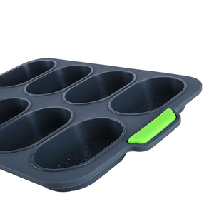 Wholesale Online New Food Grade <b>Silicone</b> Cake <b>Baking</b> Molds 8 Grid French Bread Bake 3pcs MOQ - Product Image 4