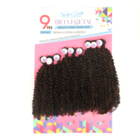 Nouvelles extensions de cheveux synthétiques super douces et résistantes à la chaleur, lot de 9 pièces, style kinky straight, vente en gros