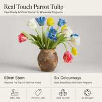 Fleur artificielle Tulipe Papagein Real Touch Joho en gros, OEM, ODM, pour acheteurs professionnels, devis sur commande, lot en stock, vente aux enchères, approvisionnement direct