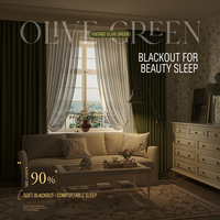 Rideaux occultants en chenille à chevrons vert matcha pour salon et chambre, style américain, pour fenêtre standard