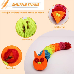 Jouet interactif de distribution de friandises pour chiens et chiots, tapis de renifflement en forme de serpent arc-en-ciel pour la recherche de nourriture et l'alimentation lente en gros - Product Image 2