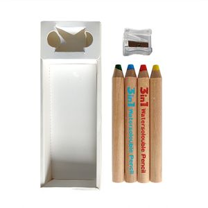 4/6/12/24 couleurs 3 en 1 set de <span class=keywords><strong>crayons</strong></span> de couleur boisée taille jumbo set de <span class=keywords><strong>crayons</strong></span> de couleur aquarelle crayon de couleur soluble dans l'eau - Product Image 1