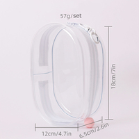 Sac de rangement transparent et durable de 17 cm pour poupée de mode avec porte-clés, étui en PVC pour poupée Labubu, cadeau, logo personnalisé