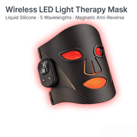 Masque de photothérapie LED, équipement facial en silicone, télécommande sans fil, dispositif de lumière infrarouge multi-longueurs d'onde, OEM ODM