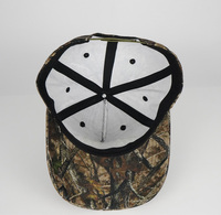 Gorra de Béisbol Camuflada de Alta Calidad con 5 Paneles, Impresión Digital por Sublimación Estilo Real Tree y Logotipo Personalizado Bordado