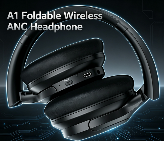 Foldable Wireless ANC Headset Over Ear Headphone with Adjustable Headband Low Latency Headset Siberia S-A1