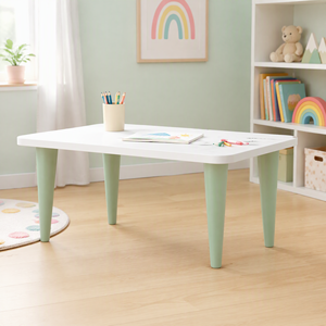 Kaki Meja Plastik Warna <span class=keywords><strong>Pastel</strong></span>, Model Runcing, Pengganti Kaki Sofa, Warna Coral Pink Sage Green dengan Baut Gantungan - Product Image 1