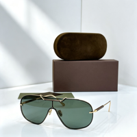 Nouvelles lunettes de soleil de luxe pour hommes, mode décontractée, UV400, avec montures à double pont en métal, lunettes de soleil de haute qualité pour les vacances à la plage
