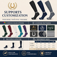 Chaussettes d'équitation de compression personnalisables avec logo OEM, hauteur genou, pour hommes et femmes, respirantes, en coton, avec logo sur le dessous, collection Printemps