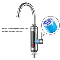 Robinet électrique moderne monotrou en céramique avec chauffe-eau intégré, en acier inoxydable 304