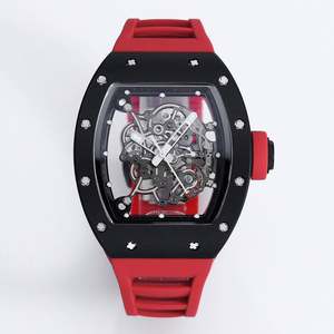 Montre mécanique haut de gamme en céramique avec bracelet couleur vin rouge pour homme et femme, style habillé, tendance hip-hop, montre de sport - Product Image 1