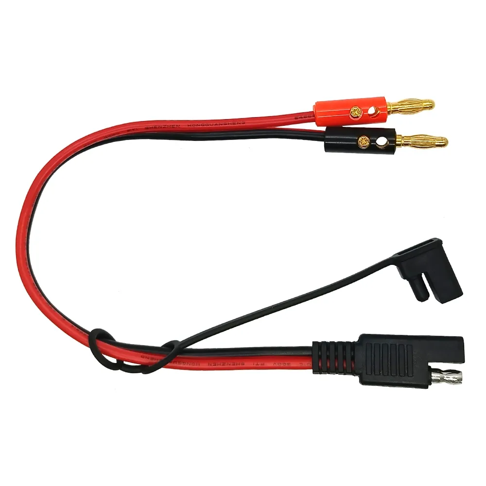 SAE to 4mm Bullet Banana Plug Adapter Cable Battery Charge Extension Cable for Automobile and Solar Panel Charger Connector Cord