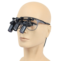 Loupes dentaires ergonomiques portables à relevage 3X-6X avec lentille métallique réglable PD et lampe frontale ENT 3W