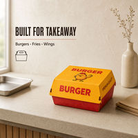 Custom Burger Takeaway Paper Box Disposable Food Packaging for Fast Food