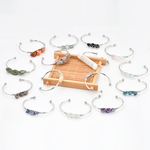 Bracelets en argent, 10 à 15mm, différentes couleurs, fil métallique, accessoire minéral, cadre argenté - Product Image 3