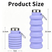 Gobelet pliable en silicone, gobelet d'eau pour le camping en plein air et le cyclisme, bouilloire à eau portable extensible de grande capacité
