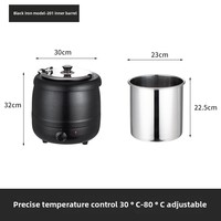 Chauffe-soupe électrique commercial Yolecen Premium 10L en acier inoxydable, pour buffet, isolation, hôtel, petit-déjeuner, marmites à bouillon