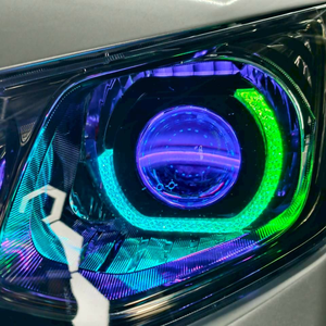 Kit di Retrofit Fari LED VAHID WRGB con Proiettore Halo Ring 5D Angel & Hawk Eyes, DRL Switchback 3/2.5 Pollici, Controllo App 5-12V 5W - Product Image 1