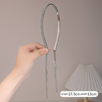 Serre-tête en métal orné de strass scintillants, bandeau fin en cristal pour banquets et décorations capillaires