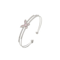 Bracelet ouvert écologique pour femme, motif papillon romantique, texturé, mignon, double ou simple, style Hawaïen, idéal pour mariage