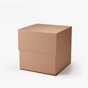 棕色牛皮纸颜色A6立方体风格可折叠储物礼品包装篮盒批发
