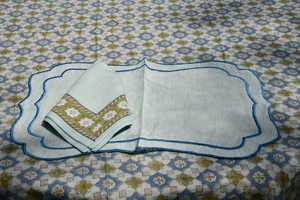 Living <b>Dinning</b> Napkins Pure linen <b>Table</b> Napkin for Dinner Multi Printed Size 50 * 50 cm Handmade Bulk Product - Product Image 4