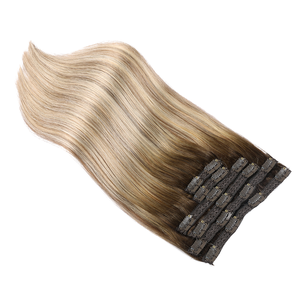 Extensiones de Cabello Humano Brasileño Remy Virgen con Clip, Doble Trama, Balayage, Entrega Rápida Xinda, Nueva Llegada - Product Image 1