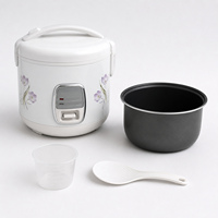 Mini-cuiseur à riz électrique 2,8 L avec revêtement antiadhésif, fonction maintien au chaud, boîtier en fer, inclut une tasse doseuse