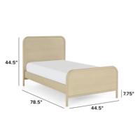 Nordisches Naturholz-Einzelbett aus Eiche, Anpassbare Größe, Abgerundeter Massivholz-Bettrahmen, Organisches Minimalistisches Umweltfreundliches Schlafzimmermöbel