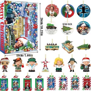 ปฏิทินนับถอยหลังวันคริสต์มาส National Lampoon's Christmas Vacation กล่องของขวัญ 24 ชิ้น ขนาด 18x26x4 ซม. ชุดของตกแต่งพลาสติกสำหรับเทศกาลวันหยุด - Product Image 1
