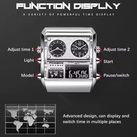 Montre sport pour homme Lige Foxbox 0011 Fb0011, montre de luxe pour homme, double affichage, étanche, montre numérique, montres-bracelets