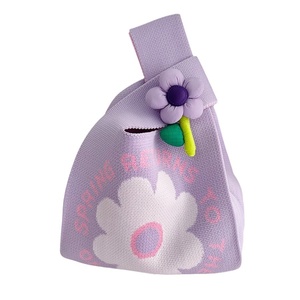 Nuevo Estilo Bolso de Mano Tipo Cubo para Mujer con Diseño de Animales, Tejido de Punto con Lazo Abierto y Forro de Nylon, Bonito, Práctico, Versátil, Ideal como Souvenir o para Guardar Pequeños Objetos - Product Image 5