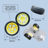 Rueda Giratoria de PP de Doble Propósito de 2.1 Pulgadas (53mm) de Fábrica Directa OEM, Rueda Antimarcas con Eje de Transmisión de Motor TT para Kit de Robot DIY