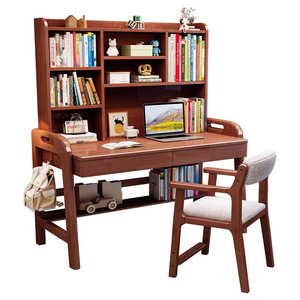 <span class=keywords><strong>Bureau</strong></span> d'étude en bois massif avec étagère intégrée Table d'ordinateur pour les élèves du premier cycle du secondaire Utilisation à domicile des enfants de l'école primaire - Product Image 5