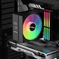 Jieshuo 4 Heat Pipe CPU Cooling Cooler Aluminium Radiator Cooler Fan pour Intel AMD Socket LGA115X Digital Display ARGB