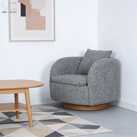 Gris fantaisie confortable loisirs plein salon siège unique canapé pivotant côté fauteuil Designer hôtel loisirs chaise pour salon