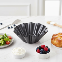Moule à brioche antiadhésif, mini moules à tartelettes, plat en acier au carbone, écologique, compatible micro-ondes, perforé, passe au lave-vaisselle, bol à salade